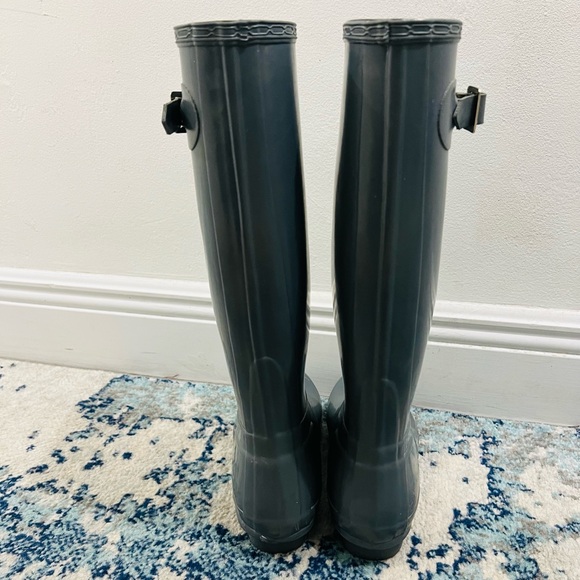 Hunter Original Tall Glossy Gray Boots Women’s Size 7 EUC - Picture 4 of 9